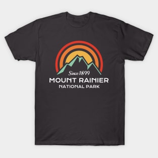 Mount Rainier National Park Retro Sticker T-Shirt